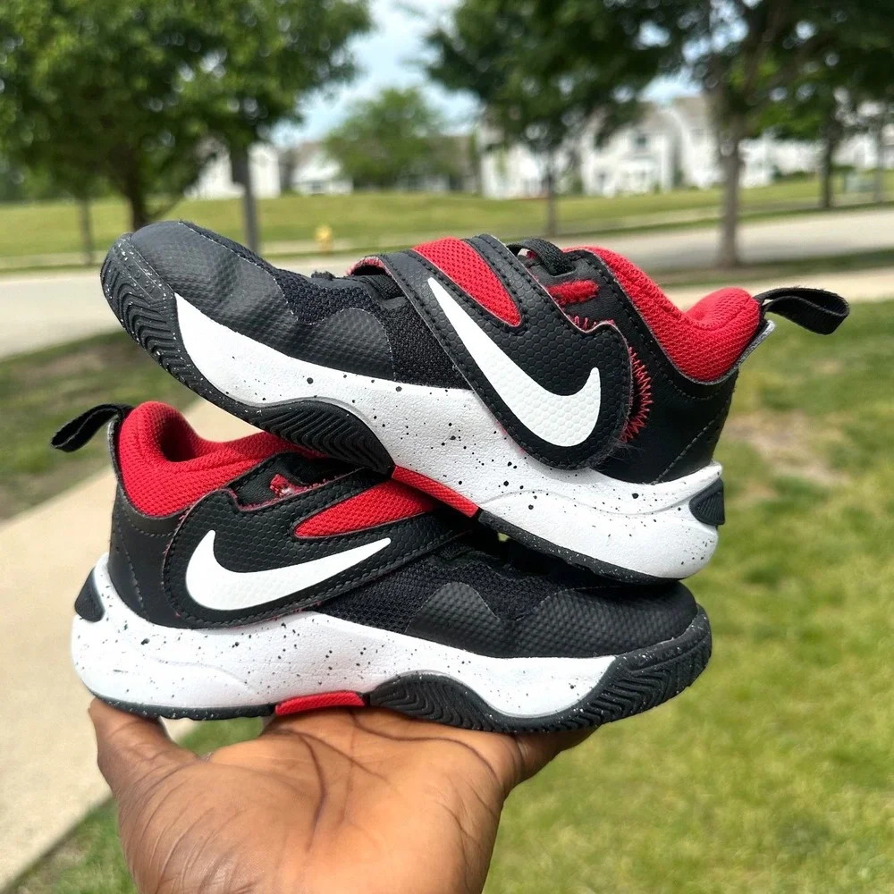 Nike Team Hustle D 11 Toddler Boy Sneakers Size 11 Black Red White Shoes